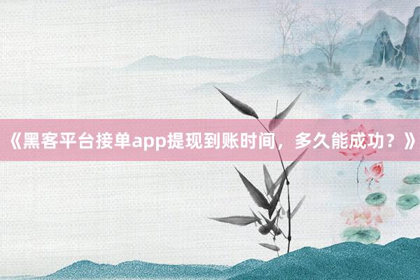 《黑客平台接单app提现到账时间，多久能成功？》